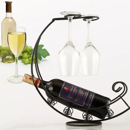 YOMDID Creative Metal Wine Rack Hanging Wine Glass Holder Bar Stand Bracket Display Stand Bracket Decor